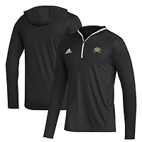 Men's adidas Black Northern Kentucky University Norse Team Long Sleeve Quarter-Zip Hoodie T-Shirt