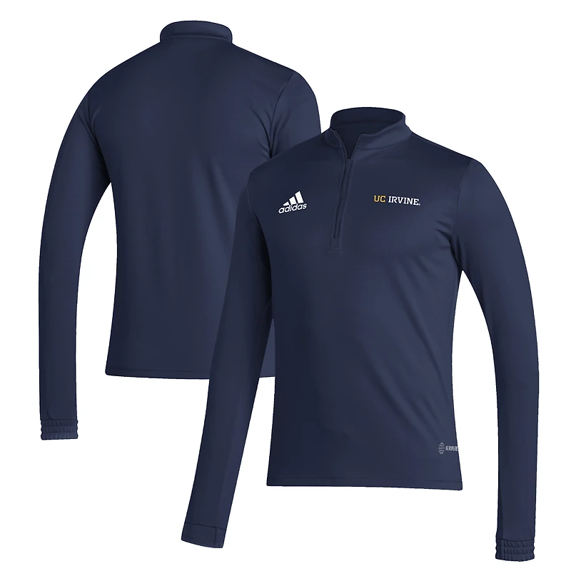 Men's adidas Navy UC Irvine Anteaters Entrada Training AEROREADY Quarter-Zip Jacket