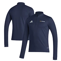 Men's adidas Navy UC Irvine Anteaters Entrada Training AEROREADY Quarter-Zip Jacket