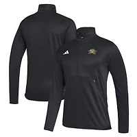 Men's adidas Black Northern Kentucky University Norse Stadium AEROREADY Half-Zip Jacket