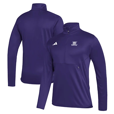 Men's adidas Purple Weber State Wildcats Stadium AEROREADY Half-Zip Jacket