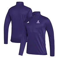 Men's adidas Purple Winona State Warriors Stadium AEROREADY Half-Zip Jacket