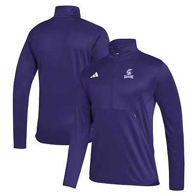 Men's adidas Purple Winona State Warriors Stadium AEROREADY Half-Zip Jacket