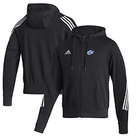 Men's adidas Black Lubbock Christian Chaparral Three-Stripe Full-Zip Hoodie