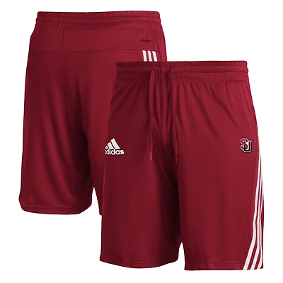 Men's adidas Red Seattle Redhawks 3-Stripe AEROREADY Knit Shorts