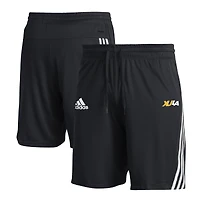 Men's adidas Black Xavier University of Louisiana Gold Rush 3-Stripe AEROREADY Knit Shorts