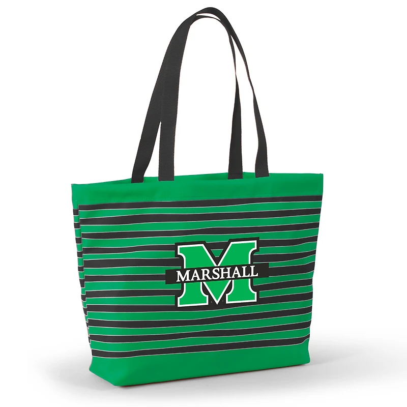 Women's Kelly Green Marshall Thundering Herd Wavy Striped Tatum Tote Bag