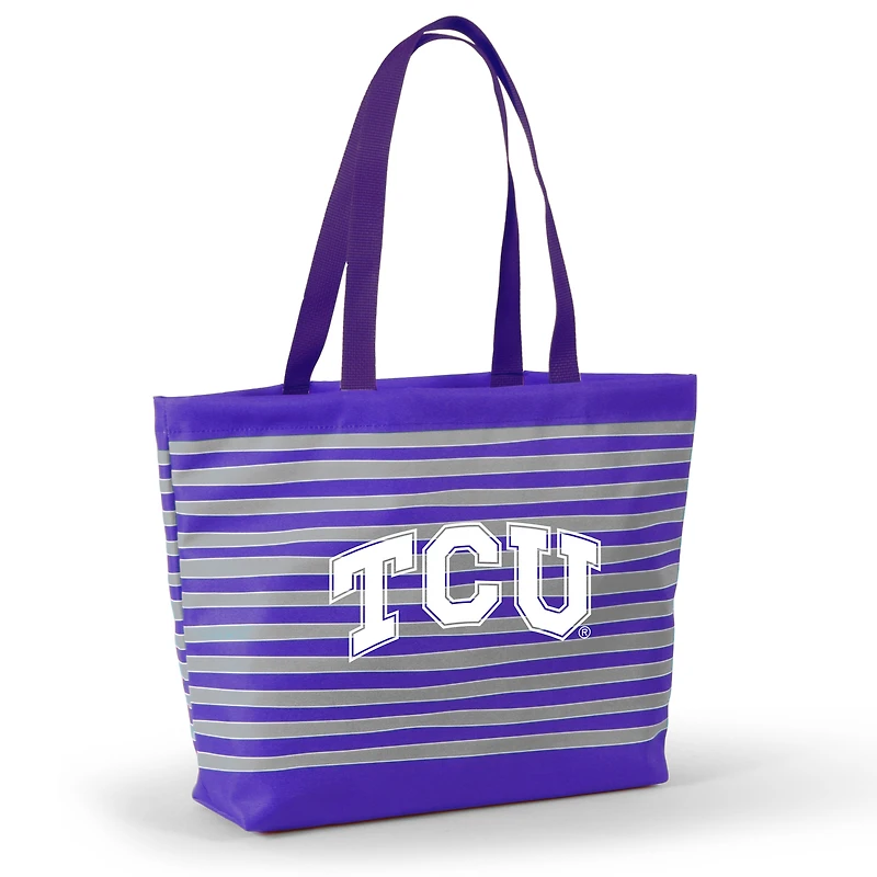 Women's Purple TCU Horned Frogs Wavy Striped Tatum Tote Bag