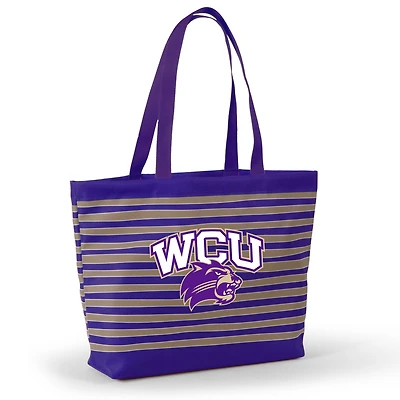Women's Purple Western Carolina Catamounts Wavy Striped Tatum Tote Bag