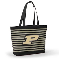 Women's Black Purdue Boilermakers Wavy Striped Tatum Tote Bag