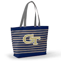 Women's Navy Georgia Tech Yellow Jackets Wavy Striped Tatum Tote Bag