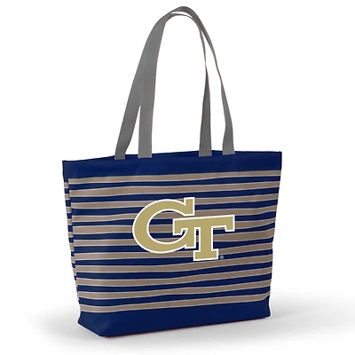 Women's Navy Georgia Tech Yellow Jackets Wavy Striped Tatum Tote Bag