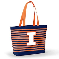 Women's Navy Illinois Fighting Illini Wavy Striped Tatum Tote Bag