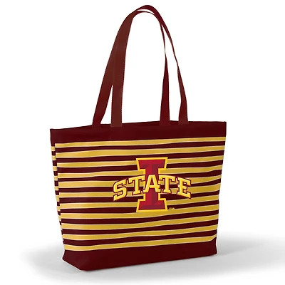 Women's Cardinal Iowa State Cyclones Wavy Striped Tatum Tote Bag