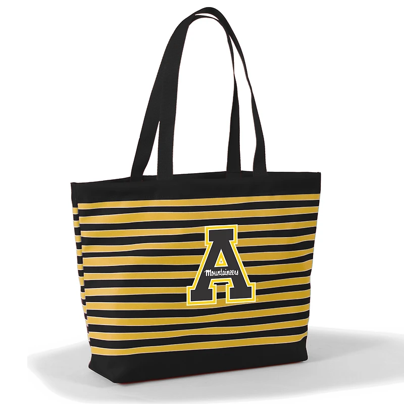 Women's Black Appalachian State Mountaineers Wavy Striped Tatum Tote Bag