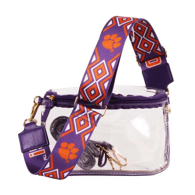 Women's Clemson Tigers Hailey Clear Purse with Logo Strap
