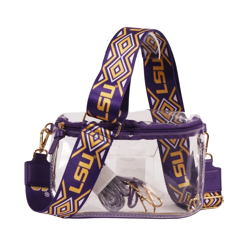 Women's LSU Tigers Hailey Clear Purse with Logo Strap