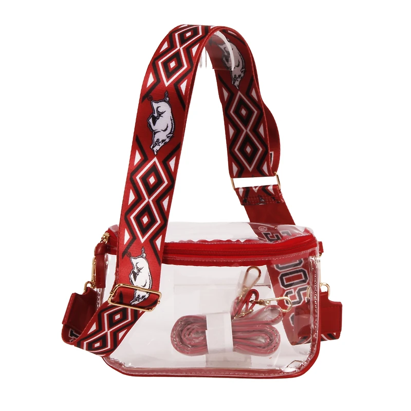 Women's Arkansas Razorbacks Hailey Clear Purse with Logo Strap