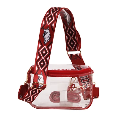Women's Arkansas Razorbacks Hailey Clear Purse with Logo Strap