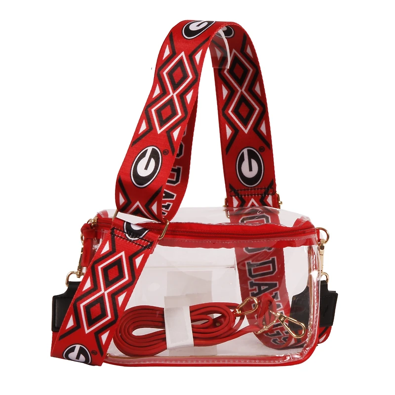 Women's Georgia Bulldogs Hailey Clear Purse with Logo Strap