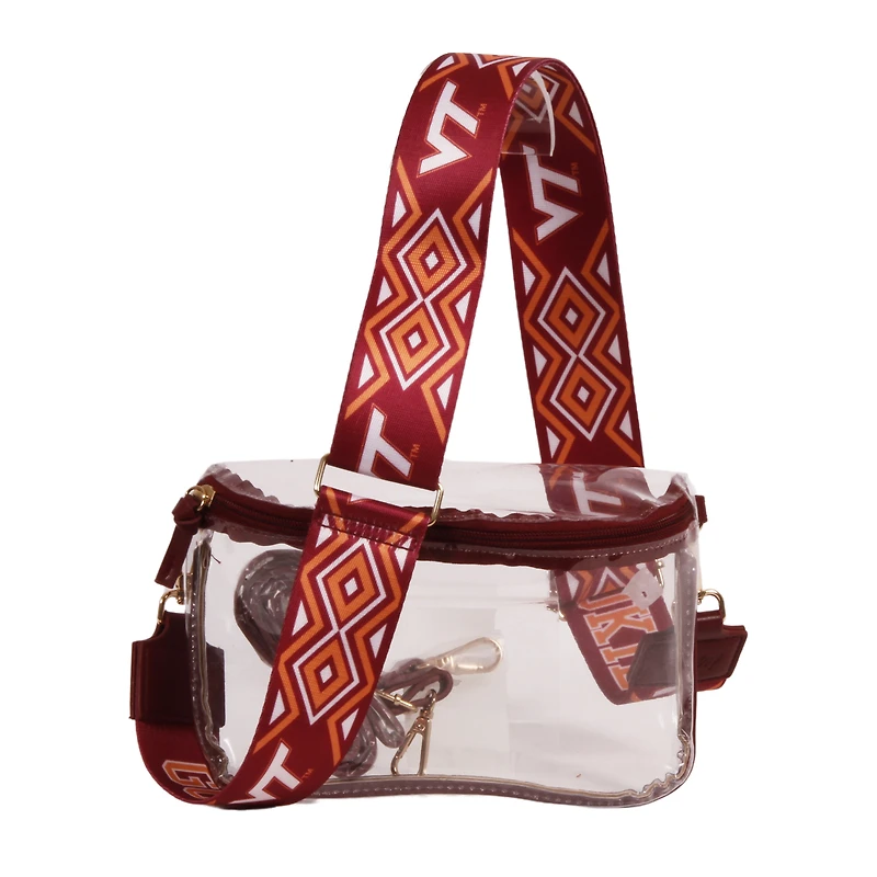 Women's Virginia Tech Hokies Hailey Clear Purse with Logo Strap