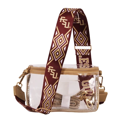 Women's Florida State Seminoles Hailey Clear Purse with Logo Strap