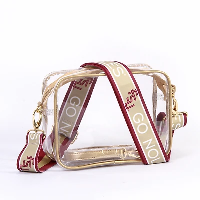 Women's Florida State Seminoles Hailey Clear Purse with Logo Strap