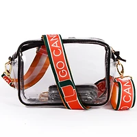Women's Miami Hurricanes Hailey Clear Purse with Logo Strap