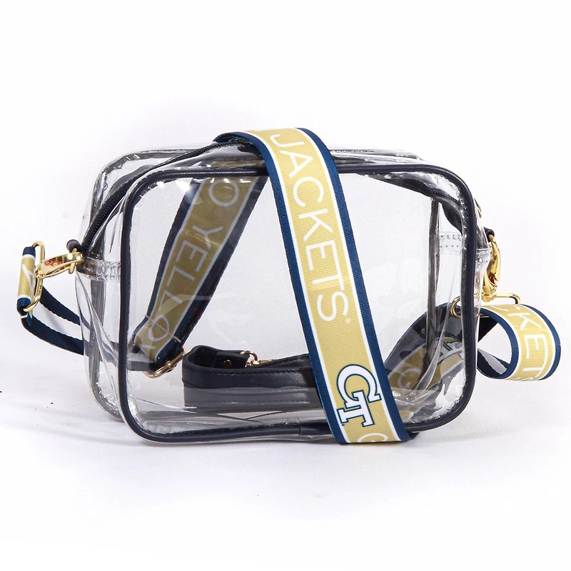 Women's Georgia Tech Yellow Jackets Hailey Clear Purse with Logo Strap