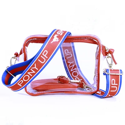 Women's SMU Mustangs Hailey Clear Purse with Logo Strap