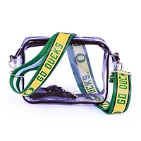 Women's Oregon Ducks Hailey Clear Purse with Logo Strap