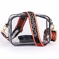 Women's Oklahoma State Cowboys Hailey Clear Purse with Logo Strap