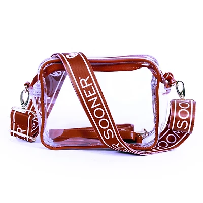 Women's Oklahoma Sooners Hailey Clear Purse with Logo Strap
