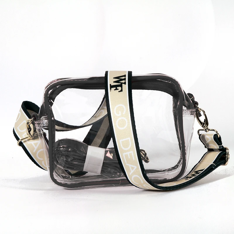 Women's Wake Forest Demon Deacons Hailey Clear Purse with Logo Strap
