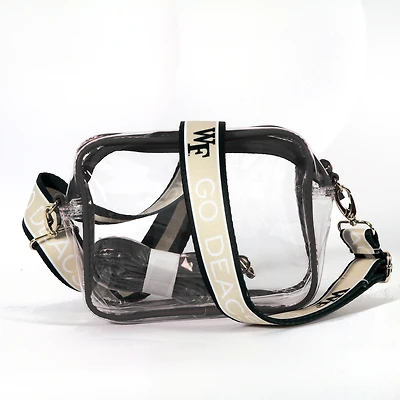 Women's Wake Forest Demon Deacons Hailey Clear Purse with Logo Strap