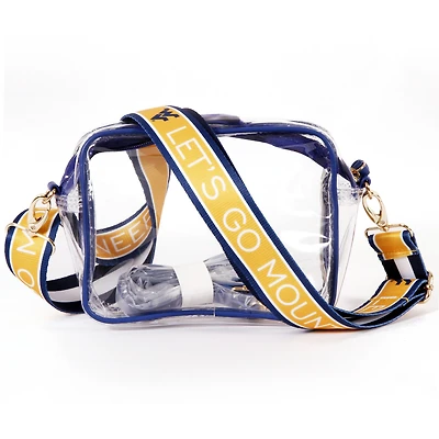 Women's West Virginia Mountaineers Hailey Clear Purse with Logo Strap