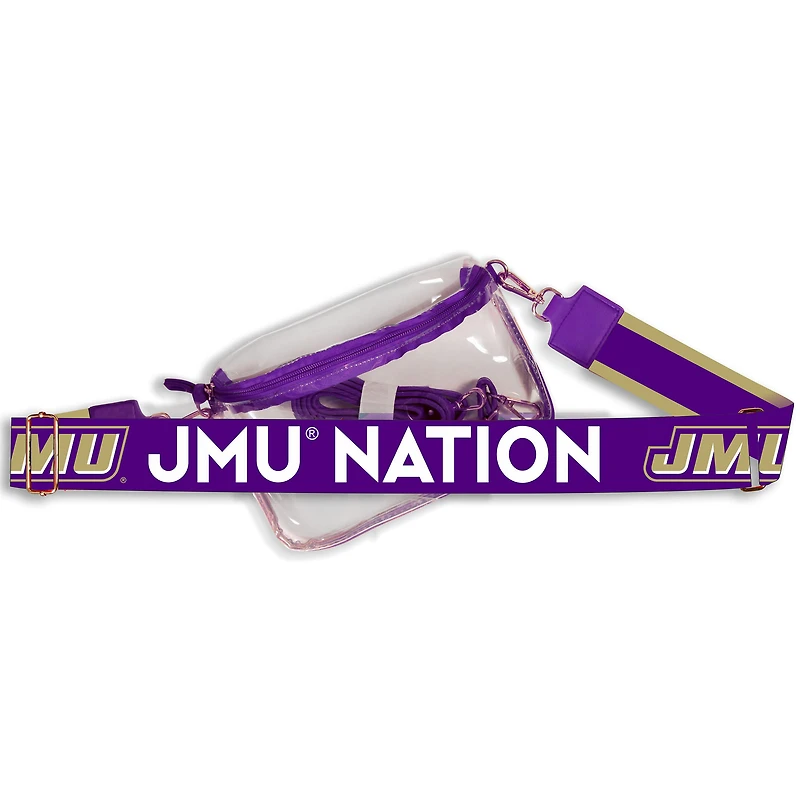 Women's James Madison Dukes Hailey Clear Purse with Logo Strap