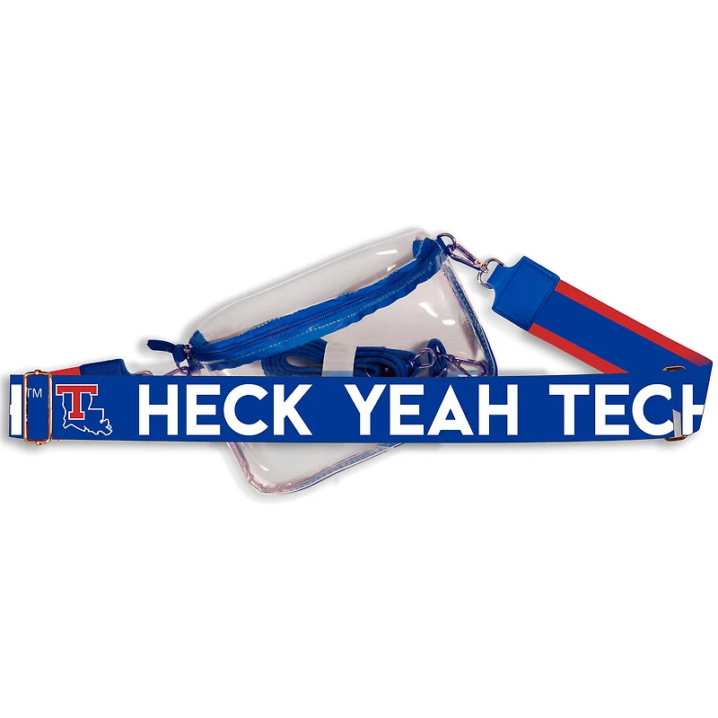 Women's Louisiana Tech Bulldogs Hailey Clear Purse with Logo Strap
