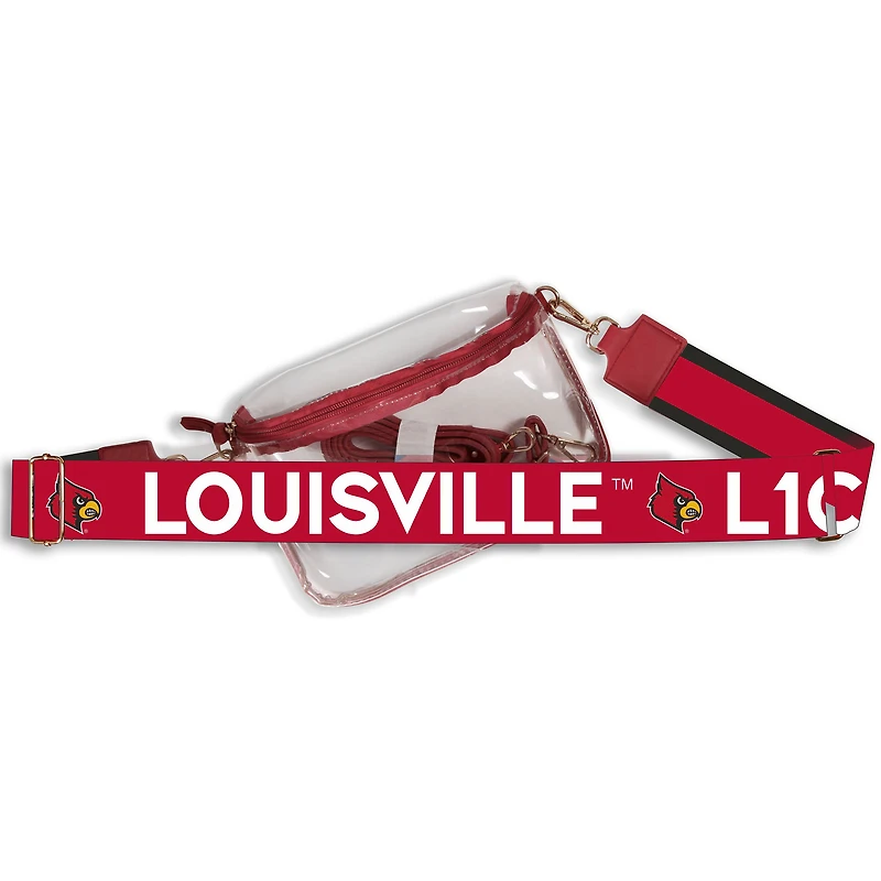 Women's Louisville Cardinals Hailey Clear Purse with Logo Strap