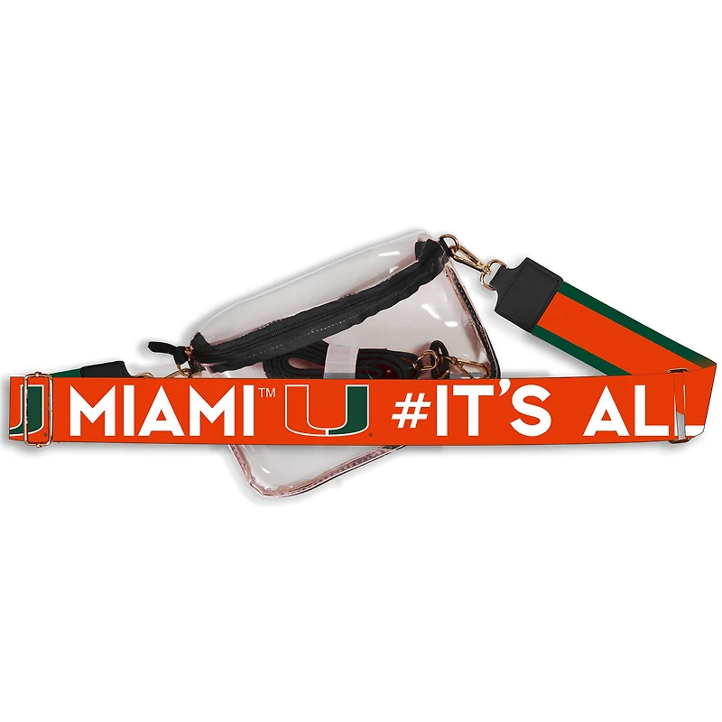 Women's Miami Hurricanes Hailey Clear Purse with Logo Strap