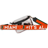 Women's Miami Hurricanes Hailey Clear Purse with Logo Strap