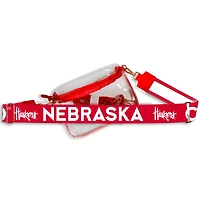 Women's Nebraska Huskers Hailey Clear Purse with Logo Strap