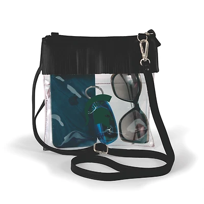 Women's Black Michigan State Spartans Judyann Clear Crossbody with Fringe