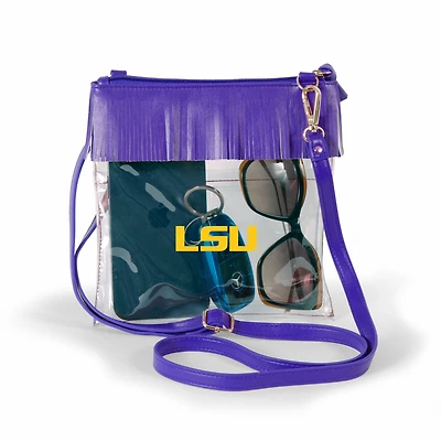 Women's Purple LSU Tigers Judyann Clear Crossbody with Fringe