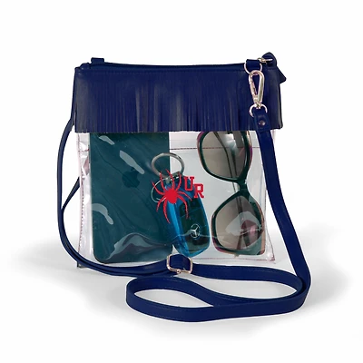 Women's Navy Richmond Spiders Judyann Clear Crossbody with Fringe