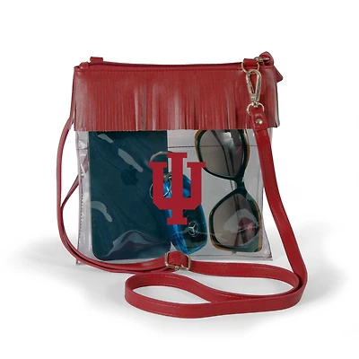 Women's Crimson Indiana Hoosiers Judyann Clear Crossbody with Fringe