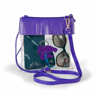 Women's Purple Kansas State Wildcats Judyann Clear Crossbody with Fringe