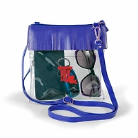 Women's Royal Louisiana Tech Bulldogs Judyann Clear Crossbody with Fringe