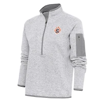 Women's Antigua Heather Gray Connecticut Sun Fortune Half-Zip Jacket