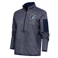 Women's Antigua Heather Navy Minnesota Lynx Fortune Half-Zip Jacket